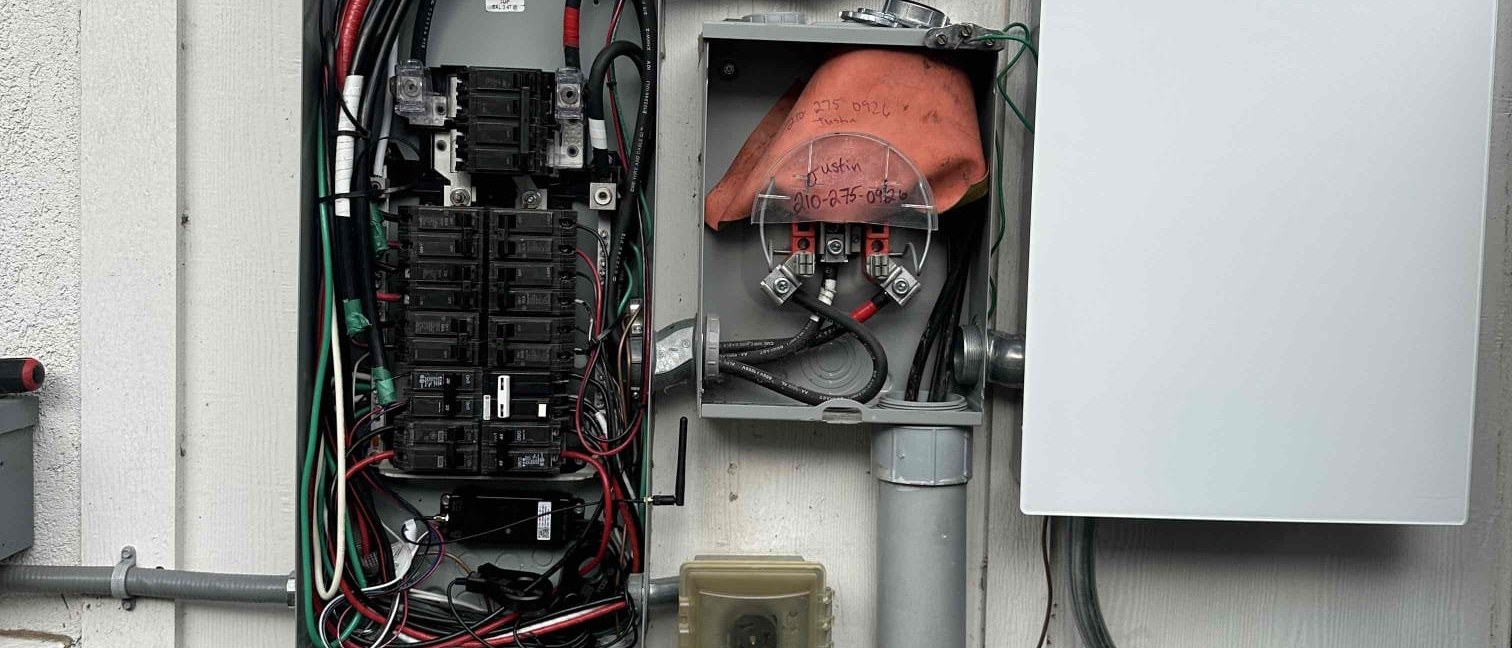 Battery backup electrical equipment installed by Solar Service in San Antonio