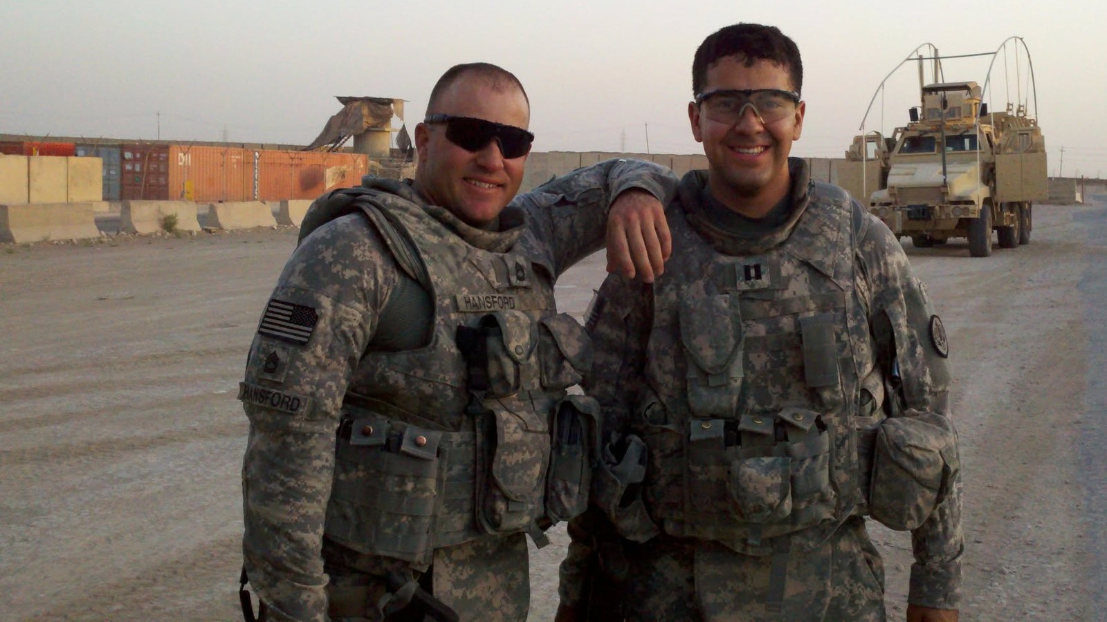 Brian Rodriguez with his platoon sergeant SFC Hansford in Iraq, 2011