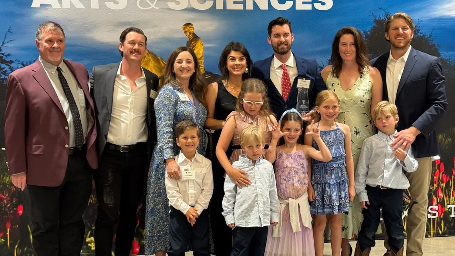 Harrison Moats and family at the Texas Tech Rising Innovator Award