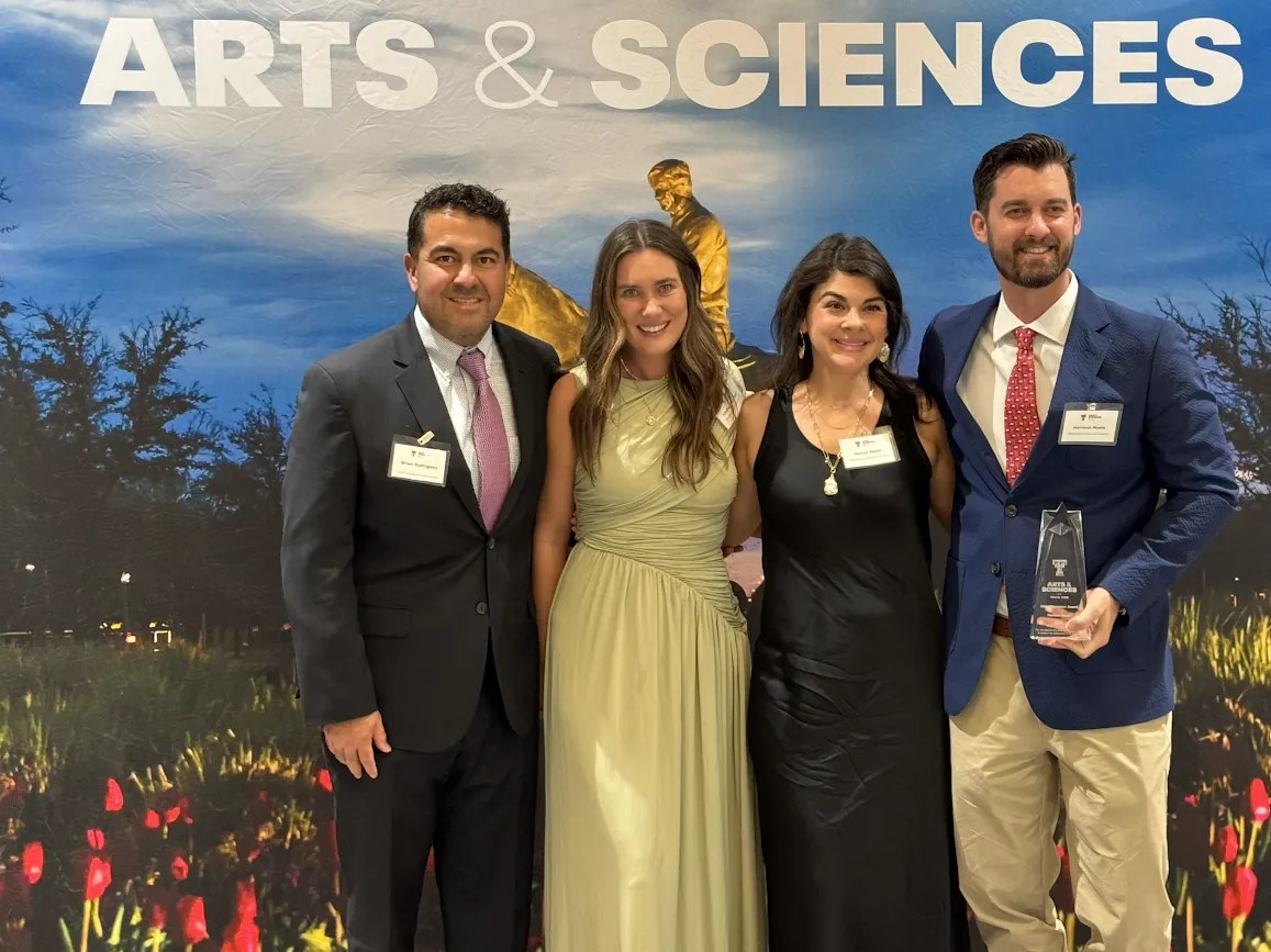 Brian and Harrison with their wives Lindsey and Monica at Texas Tech 2026 Rising Innovator Award Dinner