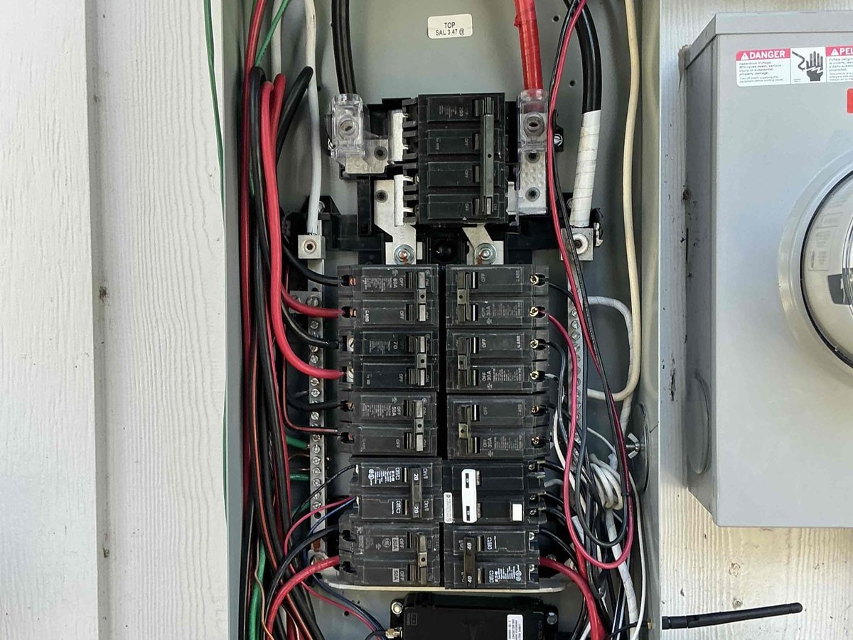 Breaker panel and conduit reworked as part of a solar system upgrade