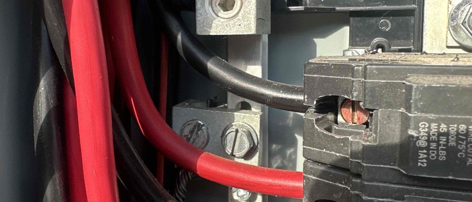 Heavy conductors landed on a main lug during a solar system upgrade